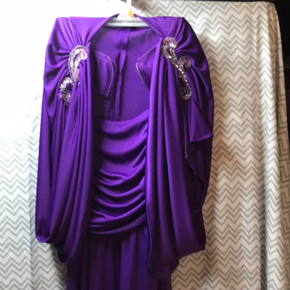 Vintage purple dress with sequins and beads jacket